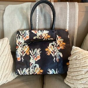 EUC Rebecca Minkoff navy blue and floral’s leather bag